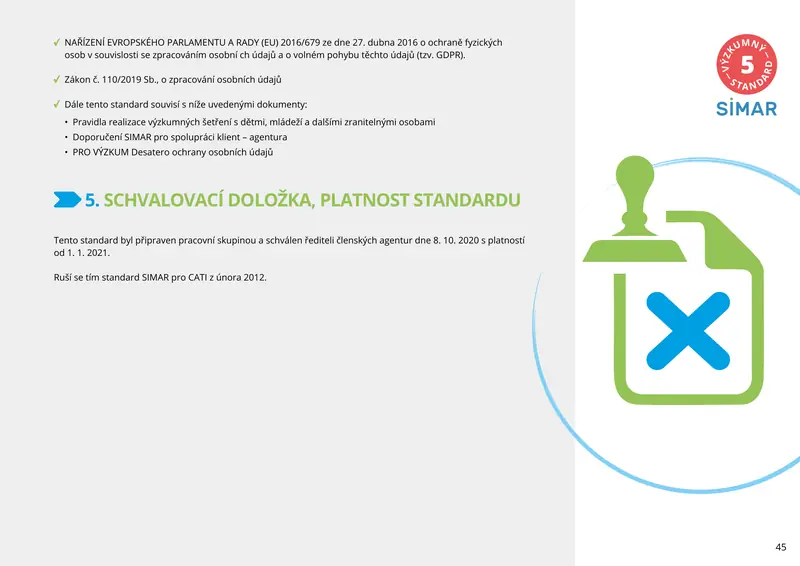 Kniha standardů SIMAR — strana 45 z 95