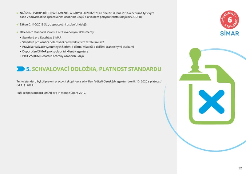 Kniha standardů SIMAR — strana 52 z 95