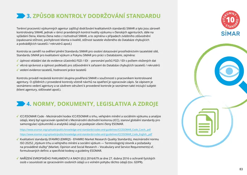 Kniha standardů SIMAR — strana 83 z 95