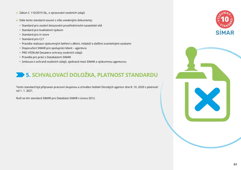 Kniha standardů SIMAR — strana 84 z 95