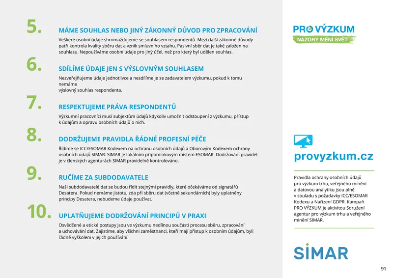 Kniha standardů SIMAR — strana 91 z 95